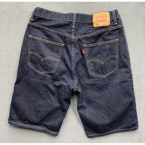 Vtg Levi's 569 Bermuda Jean Shorts Mens Loose Straight Size 34 Dark Blue Red Tag